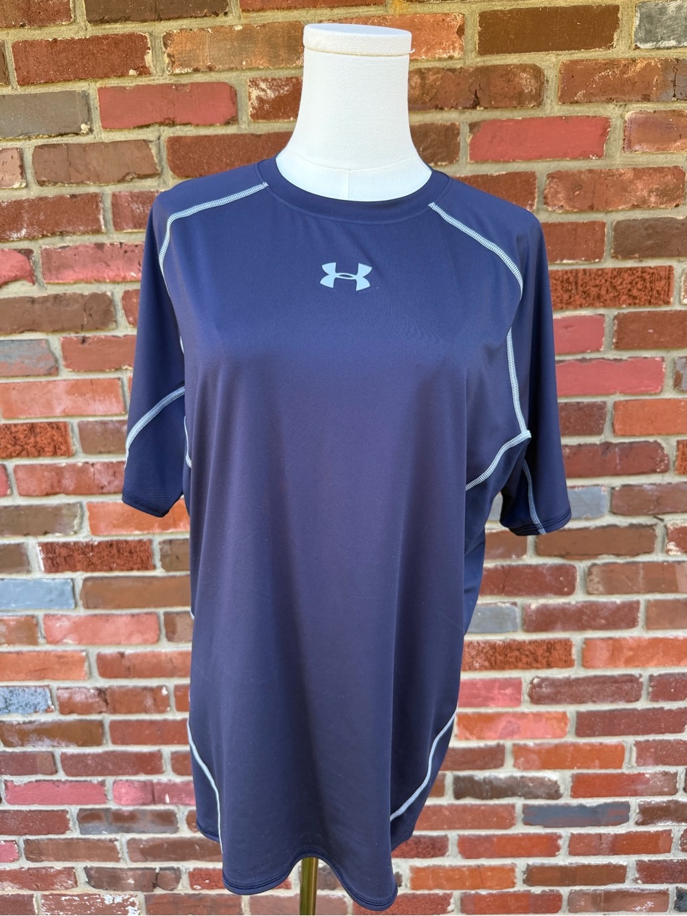 Under Armour Men's Navy Short Sleeve Athletic Compression Tee - Heat Gear